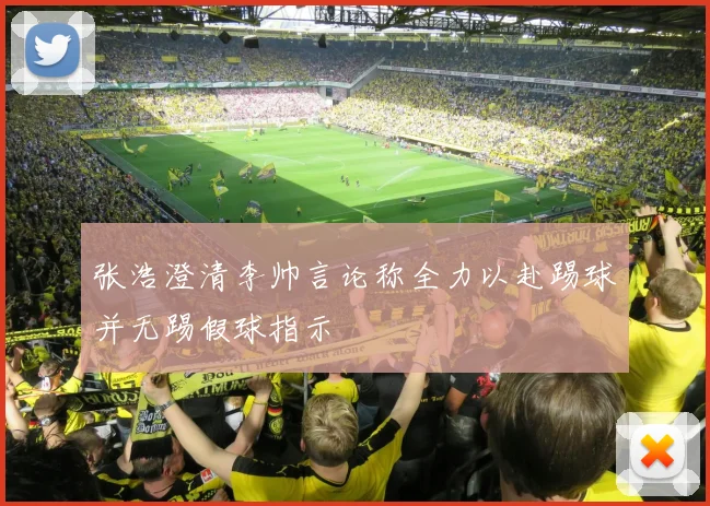 张浩澄清李帅言论称全力以赴踢球并无踢假球指示